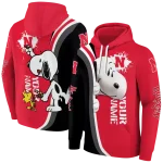 personalized nebraska cornhuskers peeking snoopy red hoodie best selling