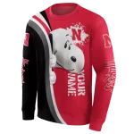 personalized nebraska cornhuskers peeking snoopy red hoodie best selling