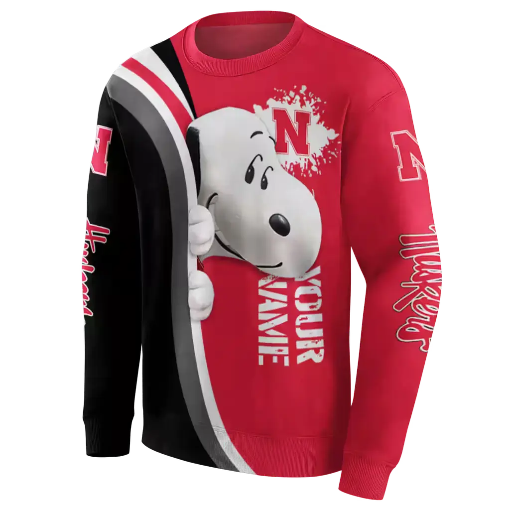 personalized nebraska cornhuskers peeking snoopy red hoodie new arrival personalized nebraska cornhuskers peeking snoopy red hoodie new arrival