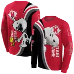 personalized nebraska cornhuskers peeking snoopy red hoodie best selling