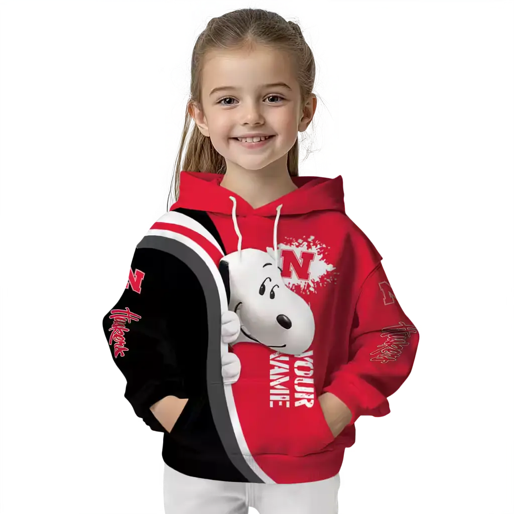 personalized nebraska cornhuskers peeking snoopy red hoodie top rated personalized nebraska cornhuskers peeking snoopy red hoodie top rated