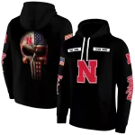 personalized nebraska cornhuskers punisher skull black hoodie best selling