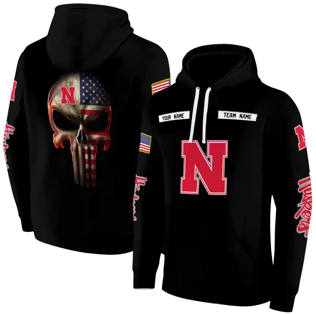 personalized nebraska cornhuskers punisher skull black hoodie fashion forward personalized nebraska cornhuskers punisher skull black hoodie fashion forward