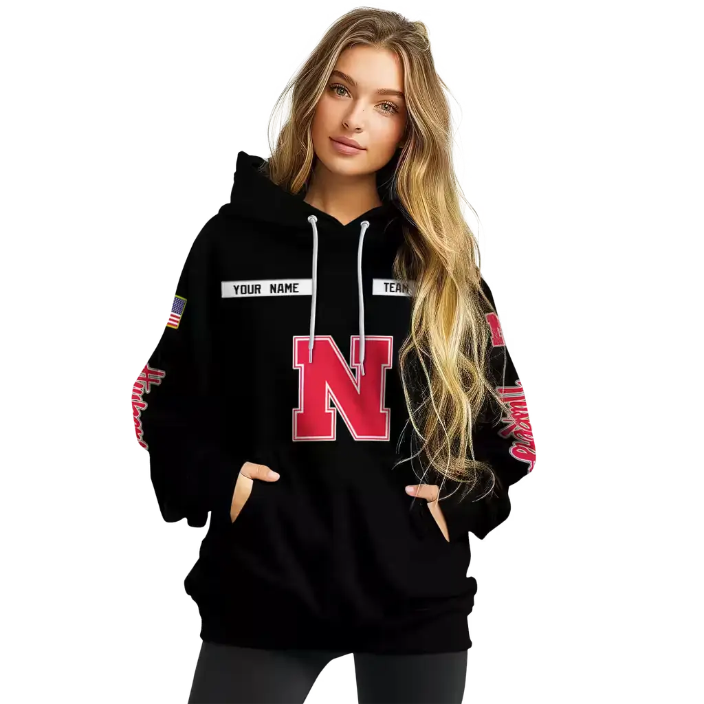 personalized nebraska cornhuskers punisher skull black hoodie high quality personalized nebraska cornhuskers punisher skull black hoodie high quality