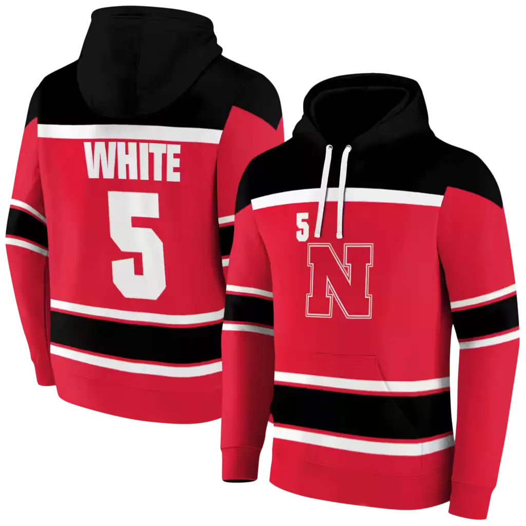 personalized nebraska cornhuskers striped pattern red hoodie fashion forward personalized nebraska cornhuskers striped pattern red hoodie fashion forward