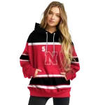 personalized nebraska cornhuskers striped pattern red hoodie best selling