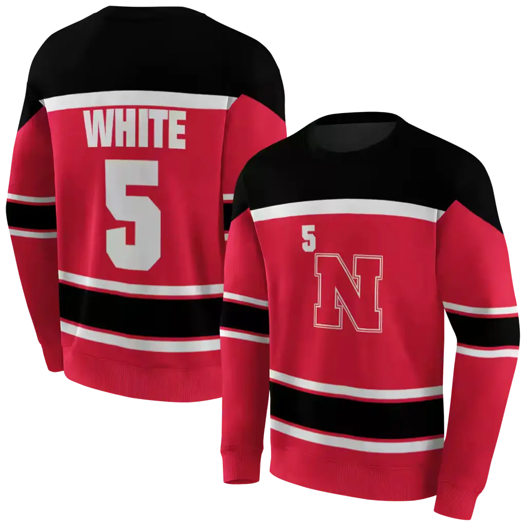 personalized nebraska cornhuskers striped pattern red hoodie premium grade personalized nebraska cornhuskers striped pattern red hoodie premium grade