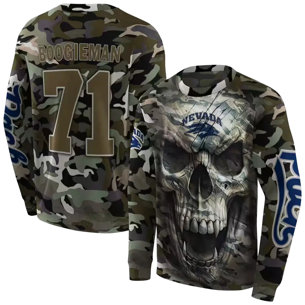 personalized nevada wolf pack camo skull hoodie premium grade personalized nevada wolf pack camo skull hoodie premium grade
