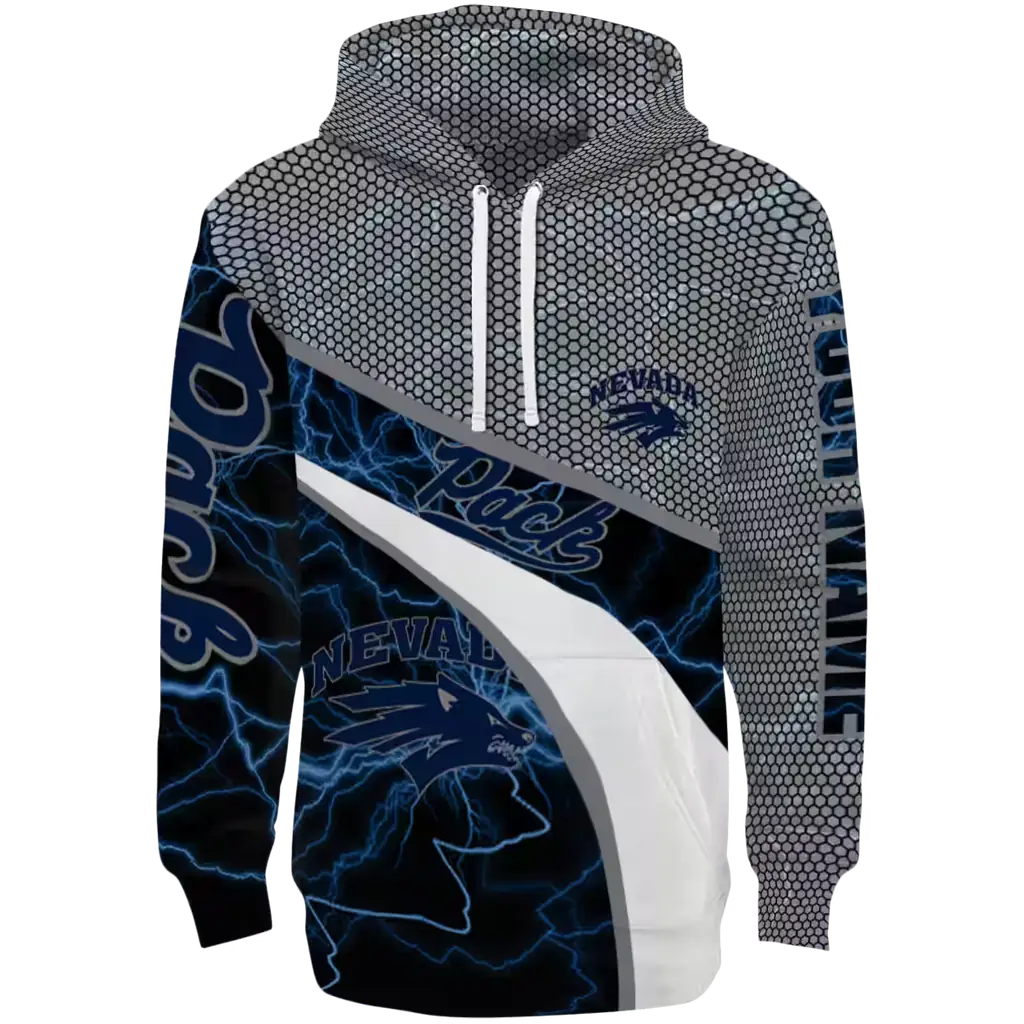 personalized nevada wolf pack hexagonal mesh blue black gray hoodie best selling personalized nevada wolf pack hexagonal mesh blue black gray hoodie best selling