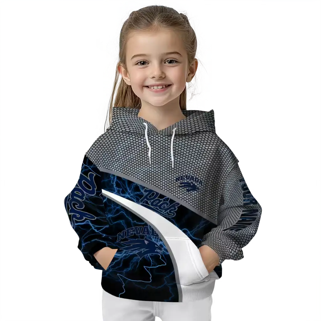 personalized nevada wolf pack hexagonal mesh blue black gray hoodie top rated personalized nevada wolf pack hexagonal mesh blue black gray hoodie top rated