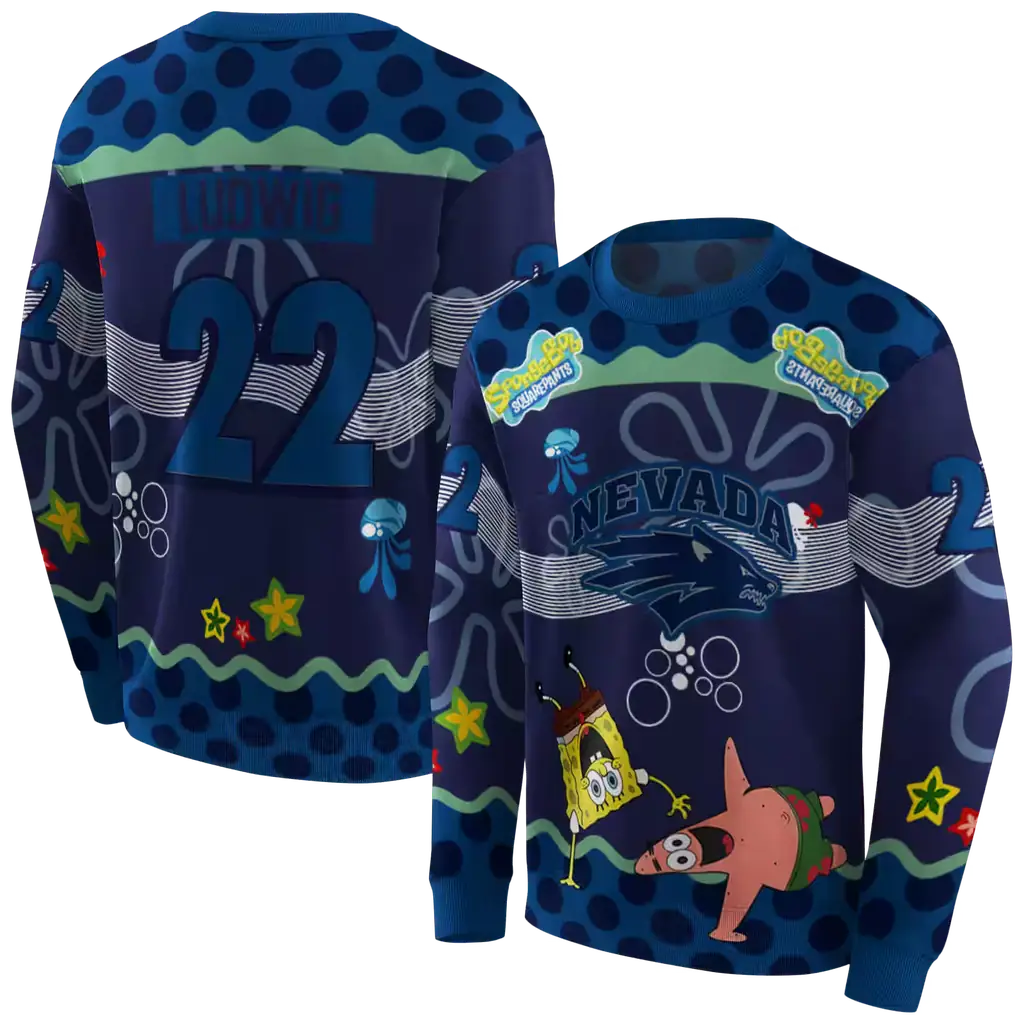 personalized nevada wolf pack spongebob patrick star blue navy hoodie premium grade personalized nevada wolf pack spongebob patrick star blue navy hoodie premium grade