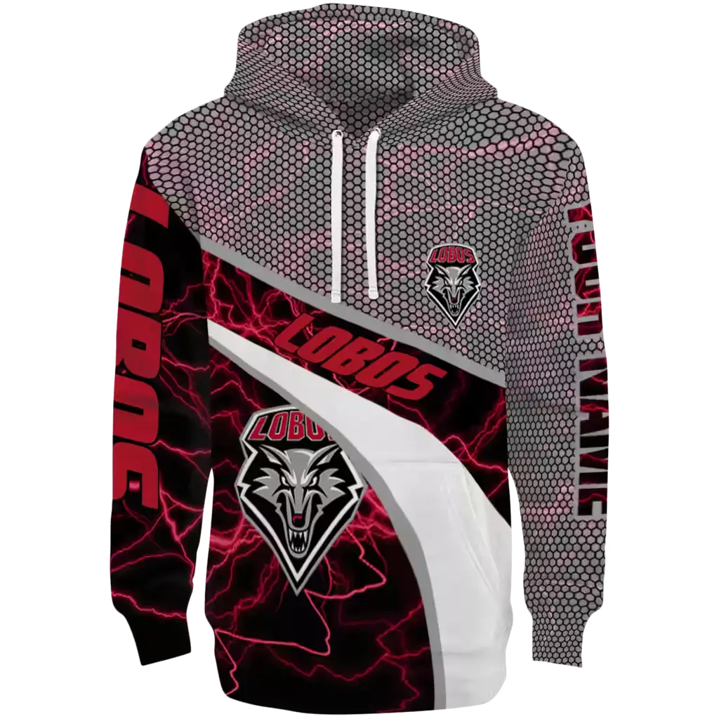 personalized new mexico lobos hexagonal mesh red black gray hoodie best selling personalized new mexico lobos hexagonal mesh red black gray hoodie best selling
