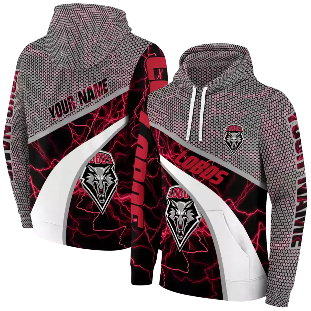 personalized new mexico lobos hexagonal mesh red black gray hoodie fashion forward personalized new mexico lobos hexagonal mesh red black gray hoodie fashion forward