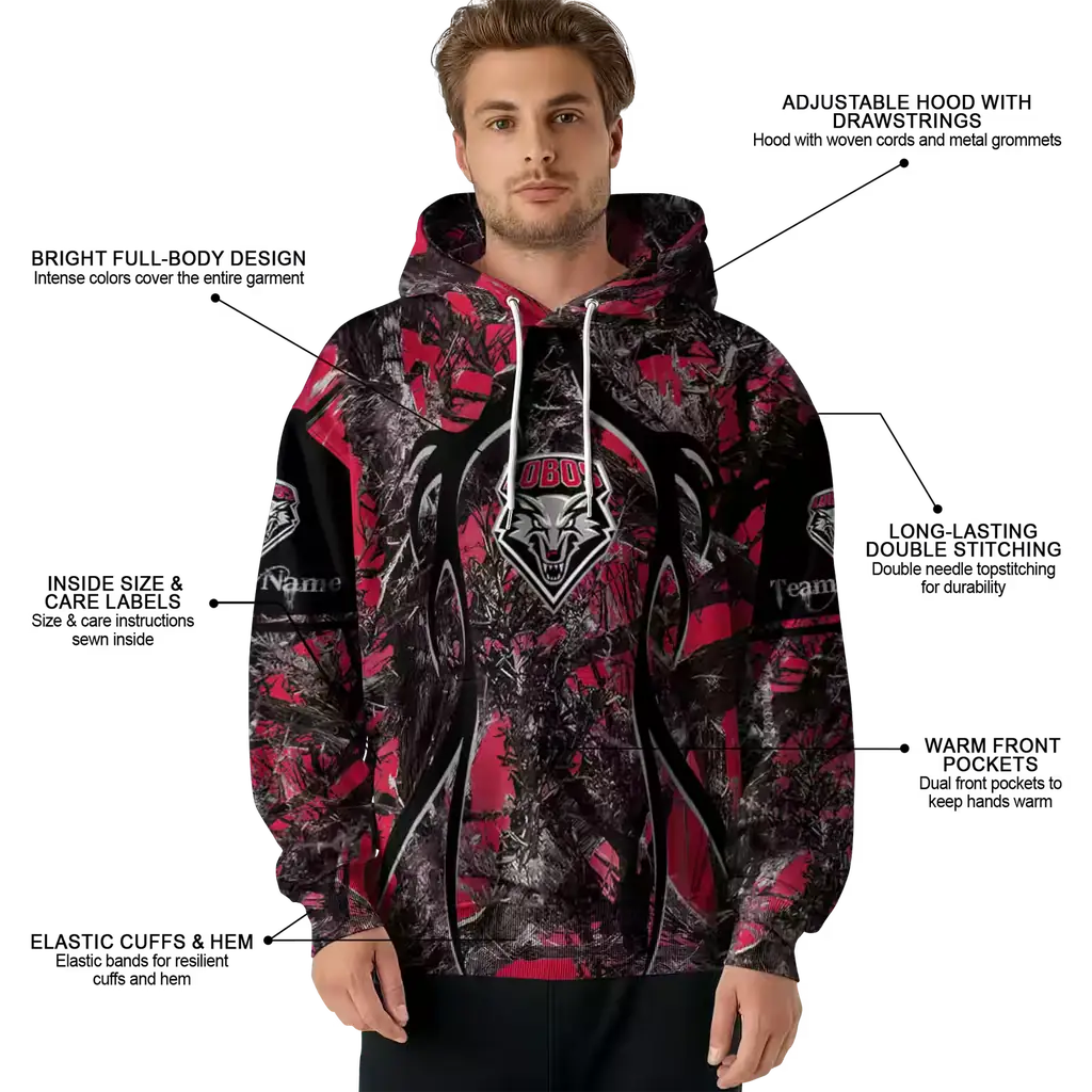 personalized new mexico lobos hunting theme red black hoodie latest model personalized new mexico lobos hunting theme red black hoodie latest model
