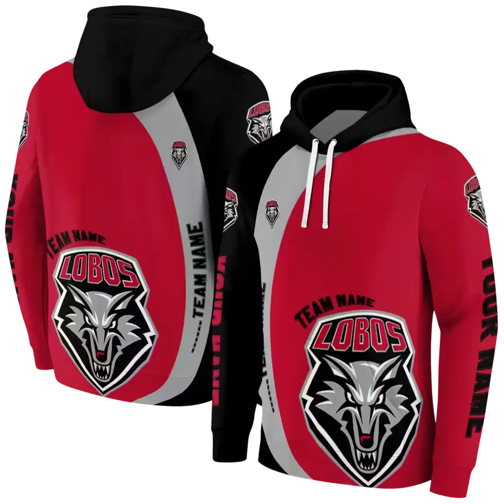 personalized new mexico lobos minimalist design red black hoodie fashion forward personalized new mexico lobos minimalist design red black hoodie fashion forward