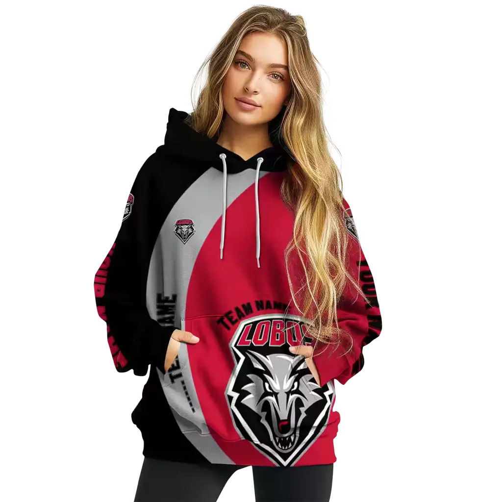 personalized new mexico lobos minimalist design red black hoodie high quality personalized new mexico lobos minimalist design red black hoodie high quality