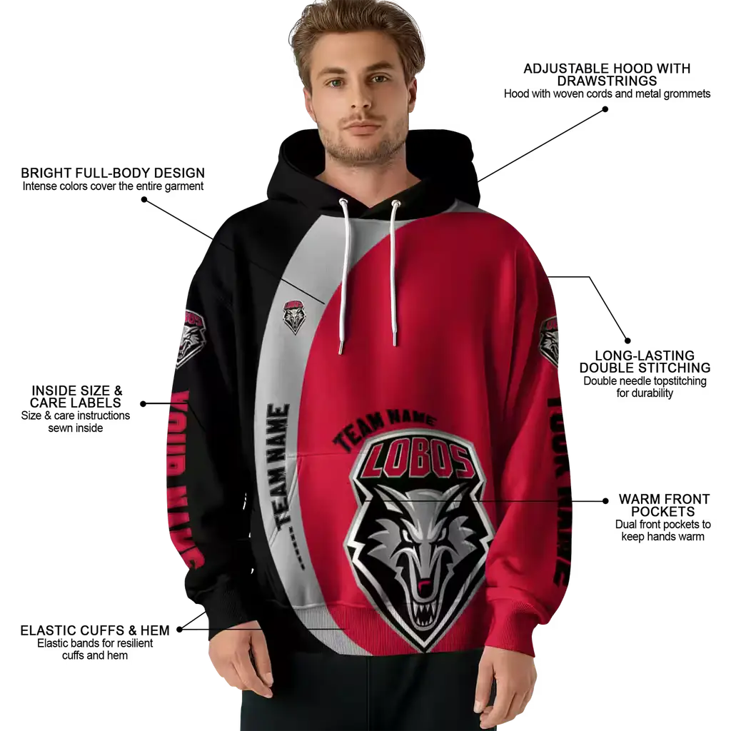 personalized new mexico lobos minimalist design red black hoodie latest model personalized new mexico lobos minimalist design red black hoodie latest model