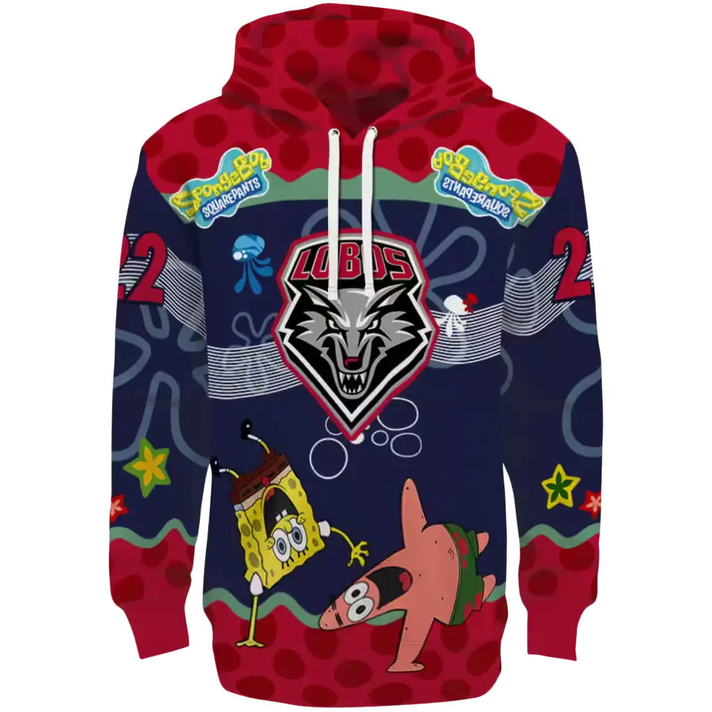 personalized new mexico lobos spongebob patrick star red navy hoodie best selling personalized new mexico lobos spongebob patrick star red navy hoodie best selling