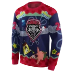 personalized new mexico lobos spongebob patrick star red navy hoodie best selling