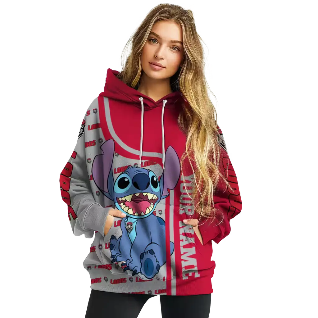 personalized new mexico lobos stitch red hoodie high quality personalized new mexico lobos stitch red hoodie high quality