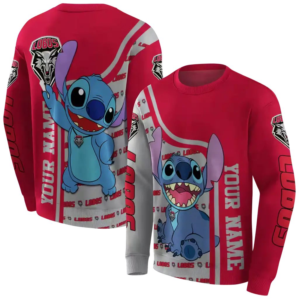 personalized new mexico lobos stitch red hoodie premium grade personalized new mexico lobos stitch red hoodie premium grade