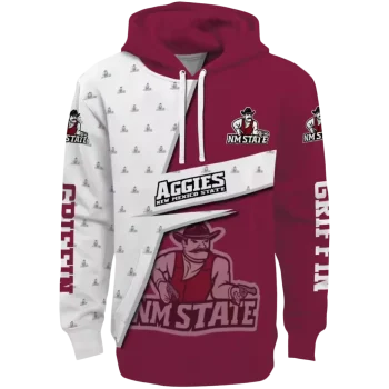 personalized new mexico state aggies abstract shape crimson hoodie best selling