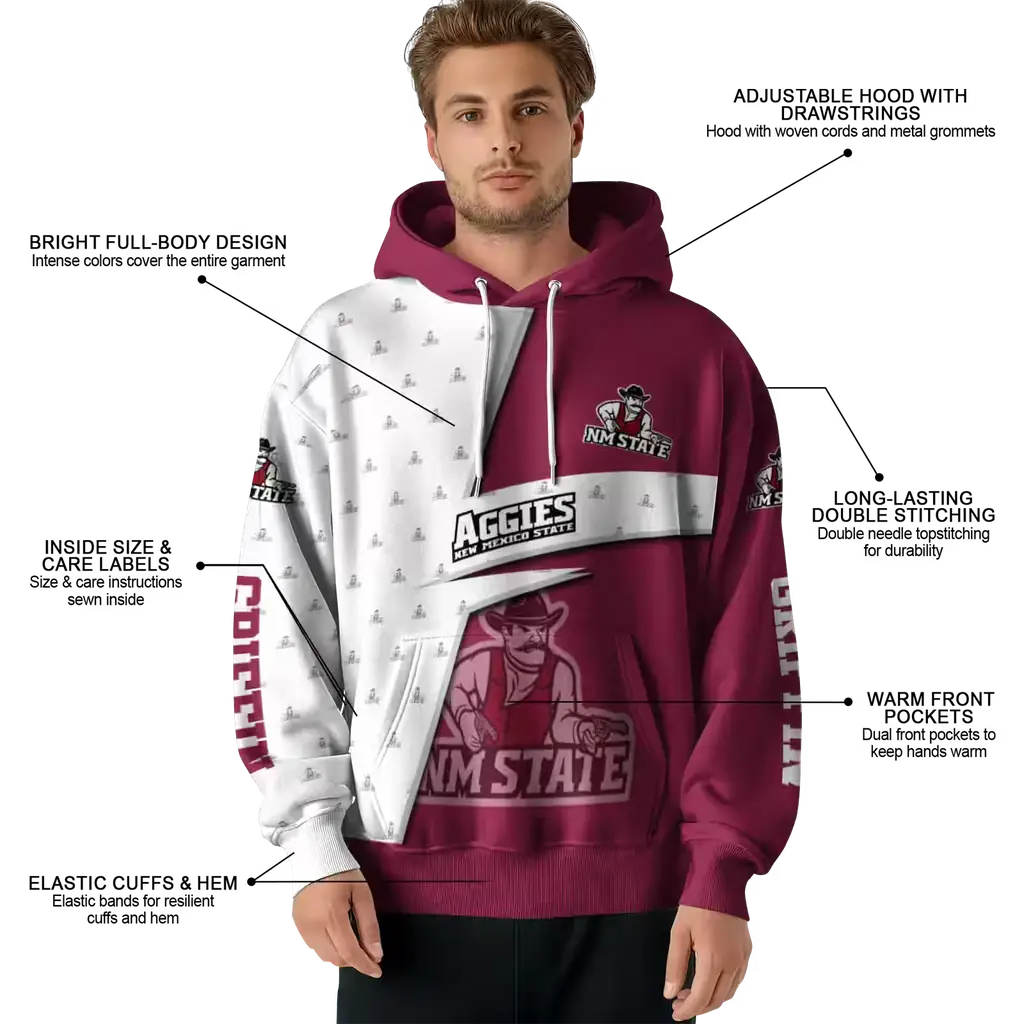 personalized new mexico state aggies abstract shape crimson hoodie latest model personalized new mexico state aggies abstract shape crimson hoodie latest model