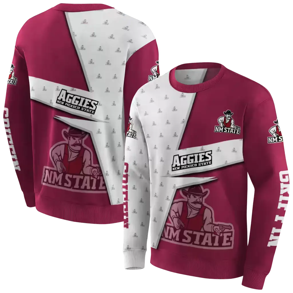 personalized new mexico state aggies abstract shape crimson hoodie premium grade personalized new mexico state aggies abstract shape crimson hoodie premium grade