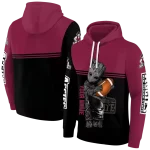 personalized new mexico state aggies baby groot crimson black hoodie best selling