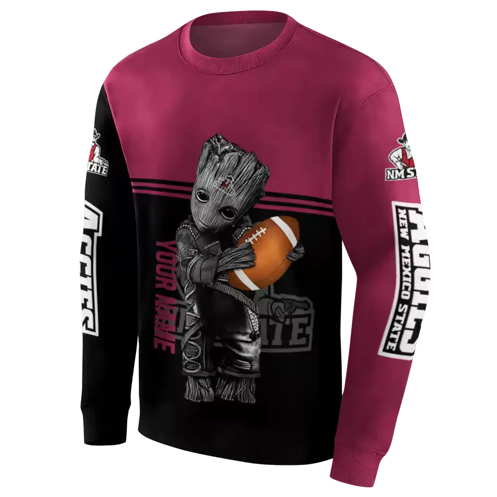 personalized new mexico state aggies baby groot crimson black hoodie new arrival personalized new mexico state aggies baby groot crimson black hoodie new arrival