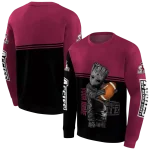 personalized new mexico state aggies baby groot crimson black hoodie best selling