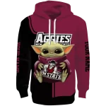 personalized new mexico state aggies baby yoda crimson black hoodie best selling