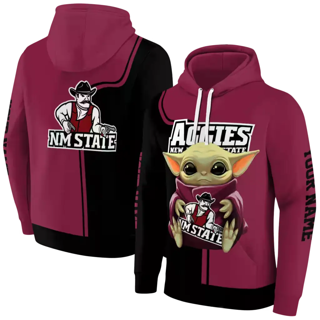 personalized new mexico state aggies baby yoda crimson black hoodie fashion forward personalized new mexico state aggies baby yoda crimson black hoodie fashion forward