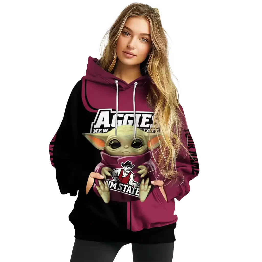 personalized new mexico state aggies baby yoda crimson black hoodie high quality personalized new mexico state aggies baby yoda crimson black hoodie high quality
