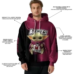 personalized new mexico state aggies baby yoda crimson black hoodie best selling