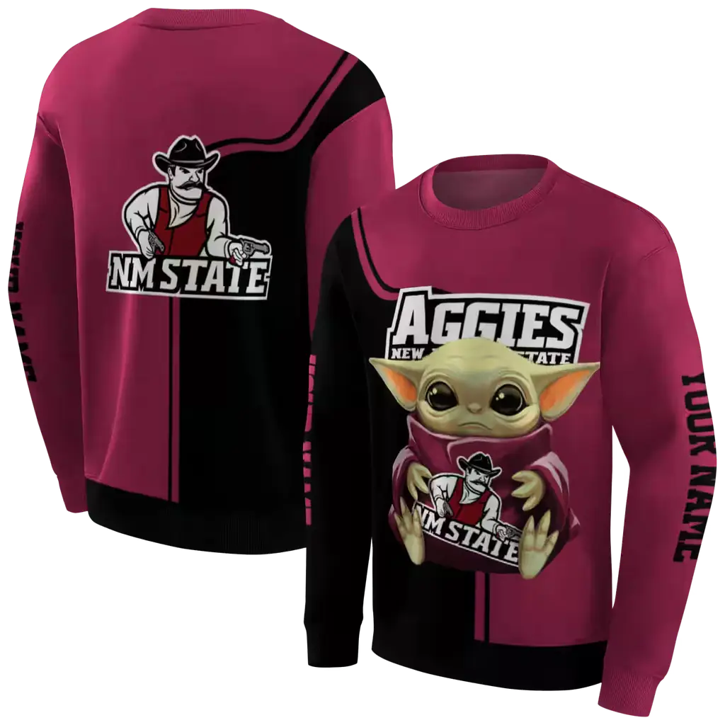 personalized new mexico state aggies baby yoda crimson black hoodie premium grade personalized new mexico state aggies baby yoda crimson black hoodie premium grade