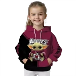 personalized new mexico state aggies baby yoda crimson black hoodie best selling
