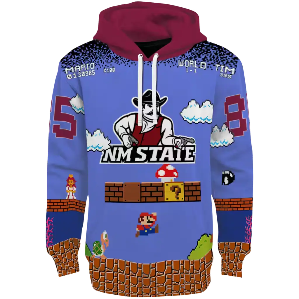 personalized new mexico state aggies mario blue black hoodie best selling personalized new mexico state aggies mario blue black hoodie best selling