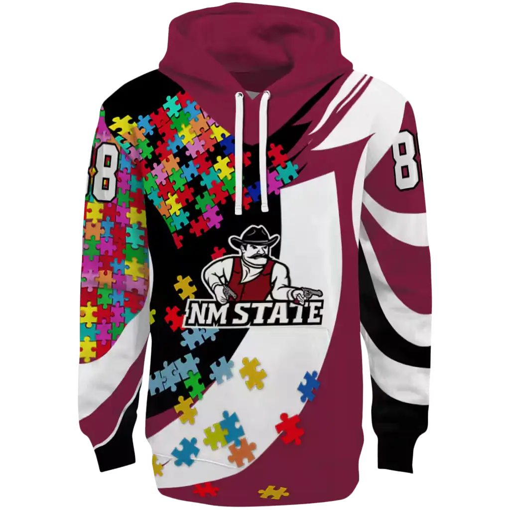 personalized new mexico state aggies puzzle pieces crimson hoodie best selling personalized new mexico state aggies puzzle pieces crimson hoodie best selling