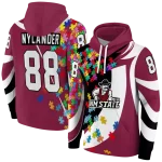 personalized new mexico state aggies puzzle pieces crimson hoodie best selling