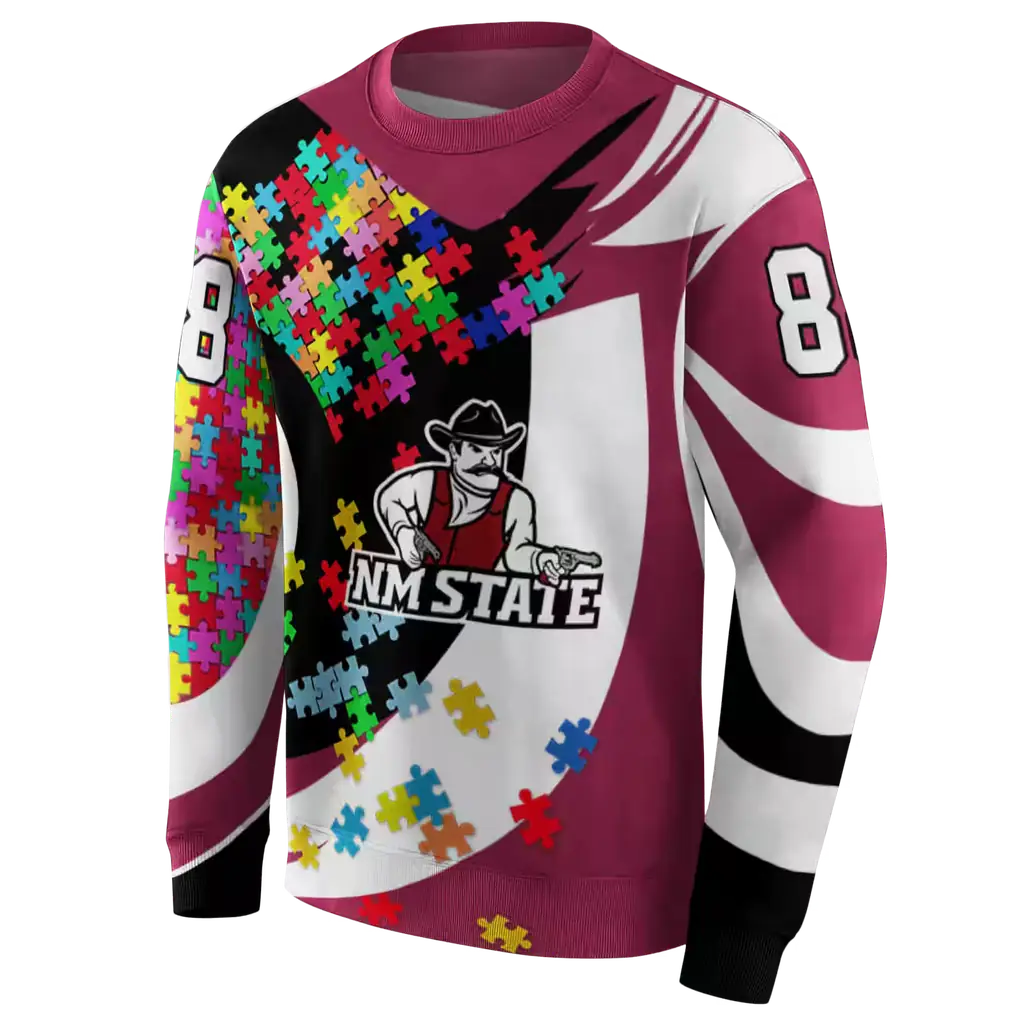 personalized new mexico state aggies puzzle pieces crimson hoodie new arrival personalized new mexico state aggies puzzle pieces crimson hoodie new arrival