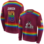 personalized new mexico state aggies rainbow stripes crimson hoodie best selling