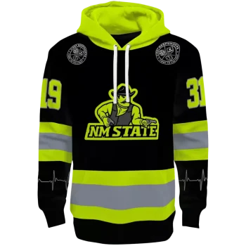 personalized new mexico state aggies safety motif black neon green hoodie best selling