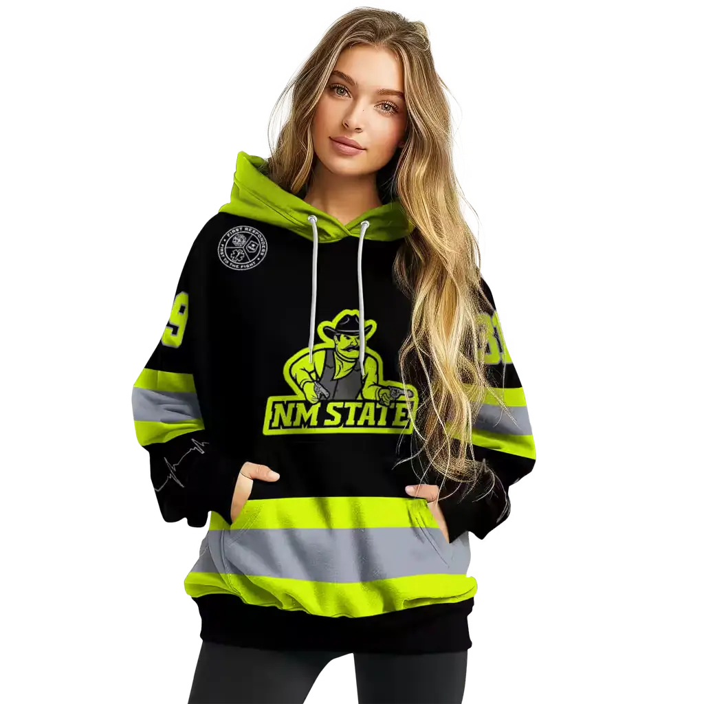 personalized new mexico state aggies safety motif black neon green hoodie high quality personalized new mexico state aggies safety motif black neon green hoodie high quality