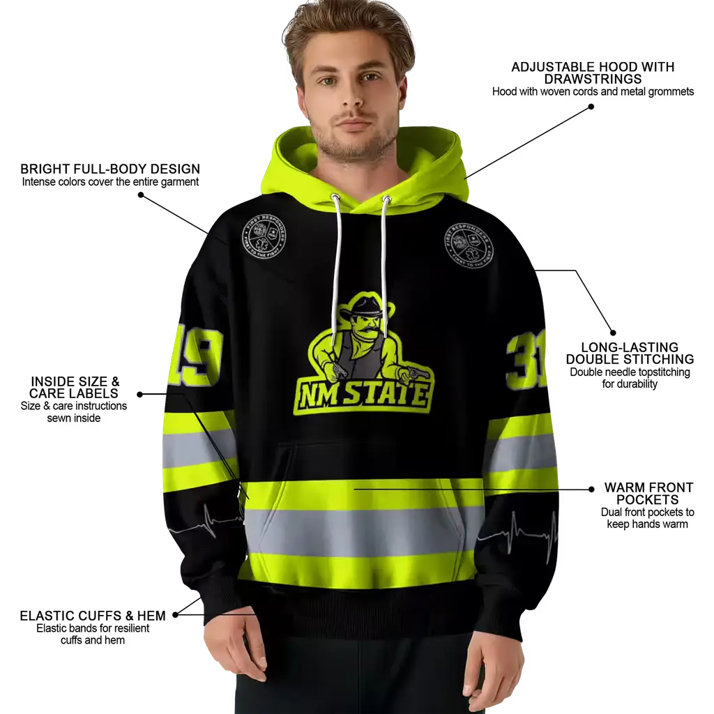 personalized new mexico state aggies safety motif black neon green hoodie latest model personalized new mexico state aggies safety motif black neon green hoodie latest model