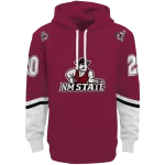 personalized new mexico state aggies striped sleeves crimson hoodie best selling