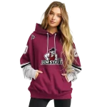 personalized new mexico state aggies striped sleeves crimson hoodie best selling