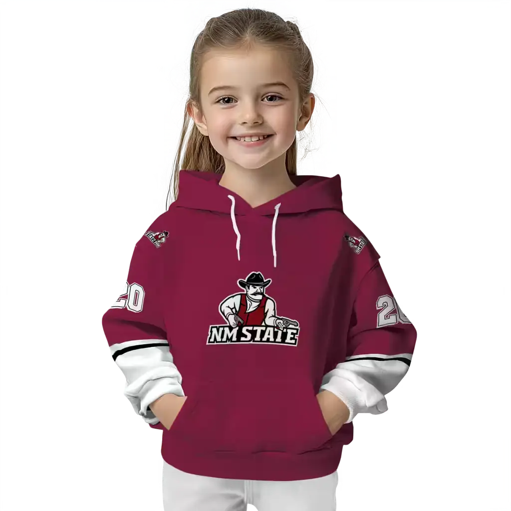 personalized new mexico state aggies striped sleeves crimson hoodie top rated personalized new mexico state aggies striped sleeves crimson hoodie top rated