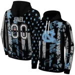 personalized north carolina tar heels distressed flag light blue black hoodie best selling