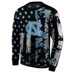 personalized north carolina tar heels distressed flag light blue black hoodie best selling